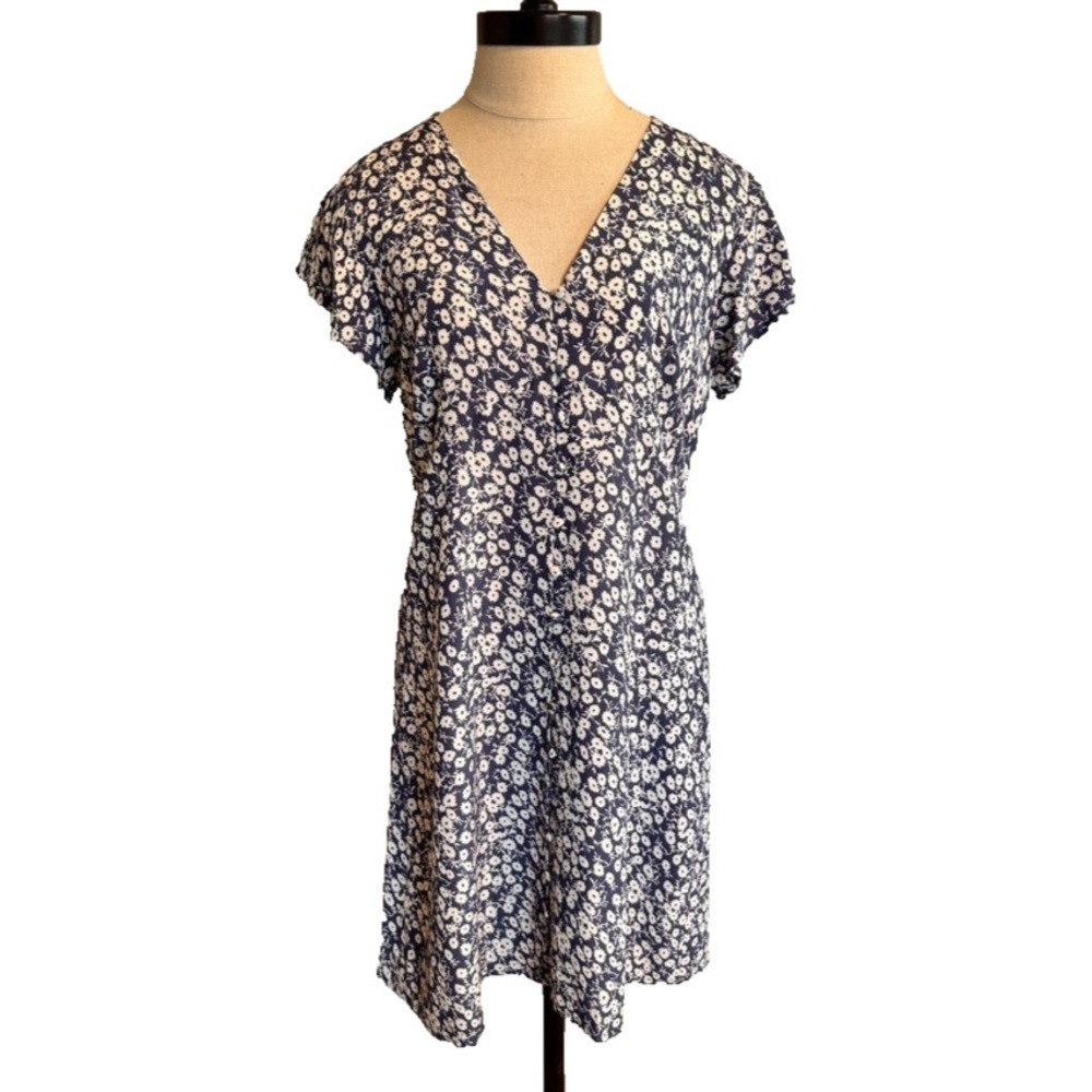 Rails HELENA Mini Floral Dress XS Navy Camellia Summer Flutter-sleeve Minidress